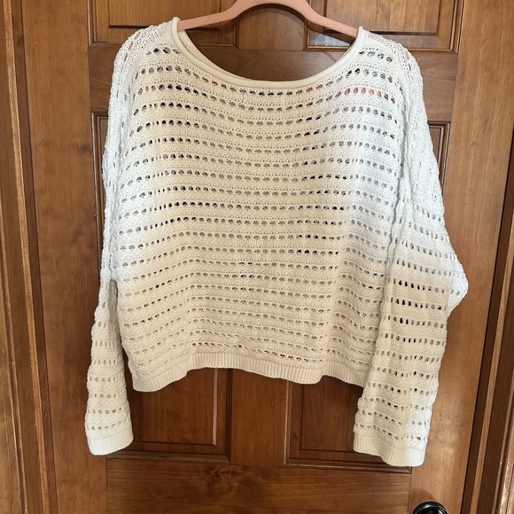 Hollister Women's White Easy Crochet-Style Crew Sweater Size XXL - Picture 7 of 15